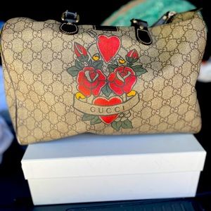 Gucci Limited Edition Tattoo Heart Joy Boston Bag